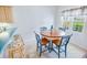 Bright breakfast nook with seating around a wooden table and large window at 2203 Sweetwater Blvd. # 2203, Murrells Inlet, SC 29576
