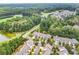 Beautiful aerial view showcasing the neighborhood, mature trees, and a serene pond at 307 River Rock Ln. # 906, Murrells Inlet, SC 29576