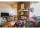Brick fireplace is the focus of this living room with lots of items at 312 73Rd Ave. N # 15, Myrtle Beach, SC 29572
