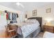 Comfortable bedroom with a ceiling fan and closet rack for clothing storage at 4350 Intercoastal Dr. # 2207, Little River, SC 29566