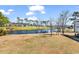 Scenic view of the lush green backyard and pond, creating a tranquil retreat at 699 Riverwalk Dr. # 202, Myrtle Beach, SC 29579
