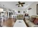 Comfortable living room open to the dining area and kitchen, great for entertaining at 699 Riverwalk Dr. # 202, Myrtle Beach, SC 29579