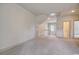 Spacious bonus room with neutral carpet, recessed lighting, and an adjacent bathroom, and attic access at 82 Bridgeview Rd., Georgetown, SC 29440
