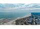 Expansive aerial view of coastal living, featuring beach, homes and ocean, perfect for those seeking beachfront property at 999 Algonquin Dr. # E, Pawleys Island, SC 29585