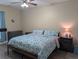 Inviting bedroom with modern decor, a ceiling fan, and a plush queen-sized bed at 1009 World Tour Blvd. # 103, Myrtle Beach, SC 29579