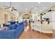 Spacious living room connected to the dining area and kitchen with hardwood floors and plenty of seating at 120 Henry Middleton Blvd., Myrtle Beach, SC 29588
