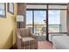 Enjoy the view from this condo balcony with seating and clear views of the beach at 1501 S Ocean Blvd. # 1005, Myrtle Beach, SC 29577