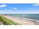 Beautiful ocean view of the beach with blue skies and people walking along the beach at 2000 N Ocean Blvd. # 1509, Myrtle Beach, SC 29577