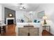 Bright living room with a fireplace, comfortable seating, and stylish decor, creating a welcoming space at 2049 Oxford St., Myrtle Beach, SC 29577