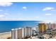 An aerial view of multiple buildings and a wide ocean view at 2701 N Ocean Blvd. # 1857/1860, Myrtle Beach, SC 29577