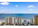 Aerial view of multiple beachfront condo buildings at 2701 N Ocean Blvd. # 1857/1860, Myrtle Beach, SC 29577