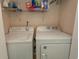 Efficient laundry room with a washer, dryer, and shelving for storage at 4115 Little River Rd. # 4-F, Myrtle Beach, SC 29577