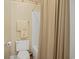 Bathroom featuring a toilet, shower with curtain, and neutral color scheme at 75 Haig Ct., Georgetown, SC 29440