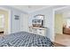 Tastefully decorated bedroom with stylish furnishings and ensuite bathroom at 885 S Waccamaw Dr., Garden City Beach, SC 29576