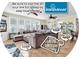 Open-concept living room with a large sectional sofa, tile flooring, and views into the kitchen and dining areas at 885 S Waccamaw Dr., Garden City Beach, SC 29576