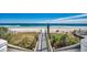 Wooden walkway with beach access, leading to the sandy shore and ocean at 2000 N Waccamaw Dr., Garden City Beach, SC 29576