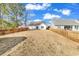Wide backyard with wooden fence offering privacy, backing to a home with a covered porch at 206 Balsa Dr., Longs, SC 29568