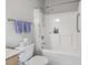 Bathroom featuring a bathtub and shower, white toilet, and wood vanity at 210 Portsmith Dr. # 2, Myrtle Beach, SC 29588