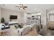 Open living room and kitchen with island and stainless appliances at 344 Kiskadee Loop # C, Conway, SC 29526