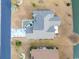 Bird's eye view of roof, back patio, and neatly landscaped yard at 3986 Lochview Dr., Myrtle Beach, SC 29588