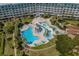 Aerial view of the community pool at 601 Retreat Beach Circle # 411, Pawleys Island, SC 29585