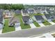 Aerial view of a new construction neighborhood, showcasing the well-manicured lawns and modern homes at 1204 Nw Calabash Station Blvd., Calabash, NC 28467