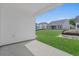 Backyard with freshly installed sod and a covered patio, perfect for outdoor entertaining at 1204 Nw Calabash Station Blvd., Calabash, NC 28467