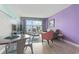 Comfortable living room with dining area and balcony that overlooks the ocean at 201 S Ocean Blvd. # 217, Myrtle Beach, SC 29577