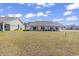 Wide angle backyard featuring a well-manicured green lawn and neighboring houses at 205 Kinross Ct., Little River, SC 29566