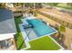 Aerial view of the pool, patio, pergola, landscaping and outdoor recreation space at 208 Green Lake Dr., Myrtle Beach, SC 29572