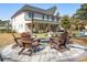Spacious backyard featuring a firepit, comfortable chairs, and lush green grass at 208 Green Lake Dr., Myrtle Beach, SC 29572