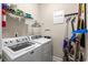 Efficient laundry room with washer, dryer, and shelving for all your laundry needs at 220 Portsmith Dr. # 2, Myrtle Beach, SC 29588