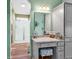 Bathroom featuring a shower, vanity with makeup area, and neutral color scheme at 223 Obi Lane, Surfside Beach, SC 29575