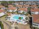 Aerial view of condos and pool surrounded by palm trees in a well-maintained community at 300 Shorehaven Dr. # W-3, North Myrtle Beach, SC 29582