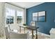 Bright and airy office with a large window, stylish furnishings, and a calming blue accent wall at 316 Brackish Dr. # 316, Myrtle Beach, SC 29588