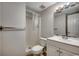 Cozy bathroom featuring a shower-tub combo, bright lighting, and a white single sink vanity at 3555 Highway 544 # 4-C, Conway, SC 29526