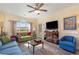 Comfortable living room featuring large window, sofas, and a ceiling fan at 4503 W Harbour Ct. # S-6, Little River, SC 29566