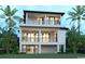 Elegant home featuring multiple covered balconies, seamlessly blending indoor and outdoor living spaces with stunning architecture at 4710 Surf St., North Myrtle Beach, SC 29582