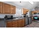 Bright kitchen features stainless steel appliances, updated countertops, and a skylight at 6001 - 8008 S Kings Hwy., Myrtle Beach, SC 29575