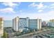 Stunning aerial view showcasing the resort and beautiful oceanfront location at 7100 N Ocean Blvd. # 221, Myrtle Beach, SC 29572