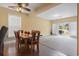 Dining area featuring dark wooden table and ceiling fan at 1033 World Tour Blvd. # 101-A, Myrtle Beach, SC 29579