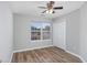Bedroom with a ceiling fan, window, and closet at 1108 Patricia Ct., Conway, SC 29526