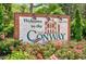 Welcome to Conway, South Carolina historical welcome sign with manicured garden at 1108 Patricia Ct., Conway, SC 29526
