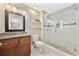 Bathroom featuring granite vanity, and a glass enclosed shower at 132 Garden City Retreat Dr., Murrells Inlet, SC 29576