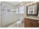 Bathroom featuring granite vanity, and a glass enclosed shower at 132 Garden City Retreat Dr., Murrells Inlet, SC 29576