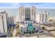Stunning aerial view of the Grand Atlantic resort, showcasing its proximity to the beach and the ocean at 2007 S Ocean Blvd. # 2006, Myrtle Beach, SC 29577