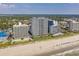 A picturesque aerial view of the beachfront condos, showcasing direct beach access and ocean views at 2007 S Ocean Blvd. # 2006, Myrtle Beach, SC 29577