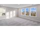 A bedroom with plush carpet and multiple windows offering views of the neighborhood at 308 Starlit Way, Myrtle Beach, SC 29579