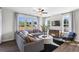 Inviting living room with large windows, comfortable seating, and modern decor at 4043 Bucolic Loop, Myrtle Beach, SC 29588