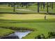 Picturesque golf course scene with golfer teeing off near a small water feature at 473 White River Dr. # C, Myrtle Beach, SC 29579